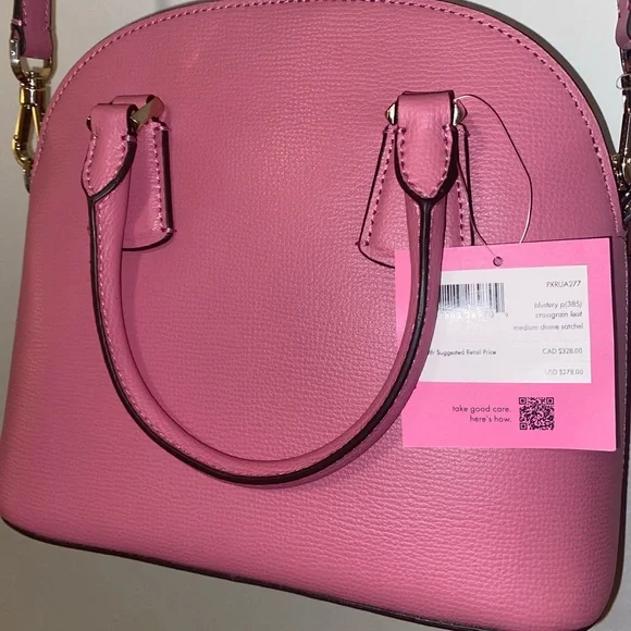 Kate Spade Sylvia Medium Dome Satchel Crossbody Bag-Blustery Pink - Picture 2 of 11